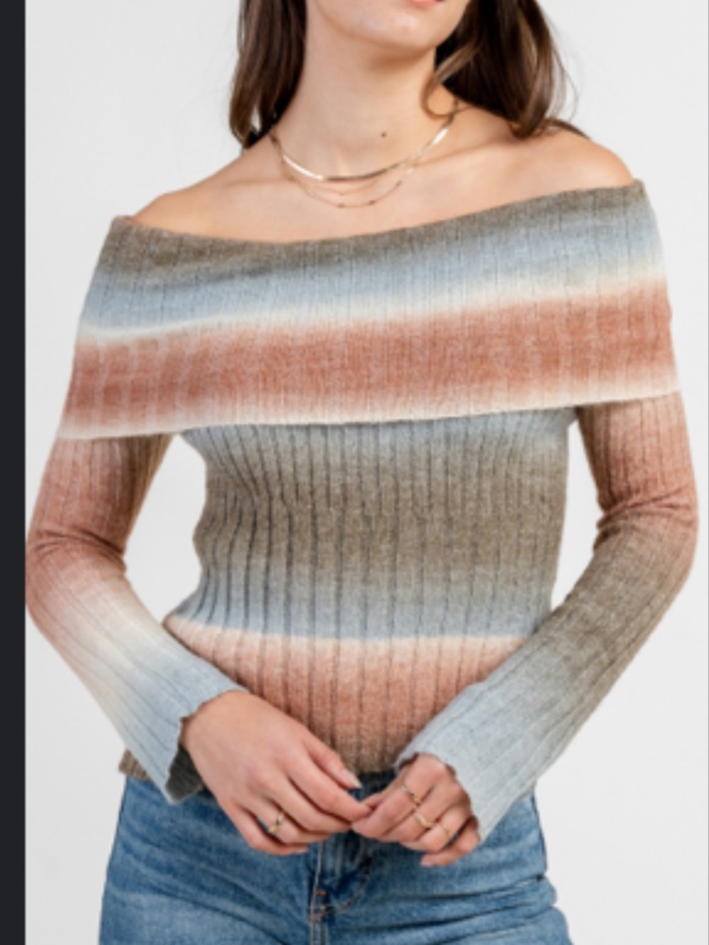 Free People off the shoulder asymmetrical hem Sweater